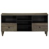 Meuble TV noir 100x33x46 cm bois massif de manguier 619698619698