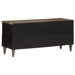 Meuble TV noir 100x33x46 cm bois massif de manguier 619698619698