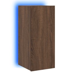Meuble TV mural avec lumières LED chêne marron 30,5x35x70 cm 619700619700