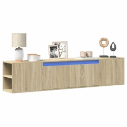 Meuble TV mural avec LED chêne sonoma 180x31x39,5 cm 619701619701