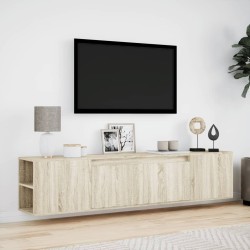 Meuble TV mural avec LED chêne sonoma 180x31x39,5 cm 619701619701