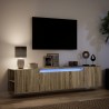Meuble TV mural avec LED chêne sonoma 180x31x39,5 cm 619701619701