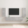 Meuble TV mural 2 pcs Béton 30 x 31 x 80 cm Bois d'ingénierie 619703619703