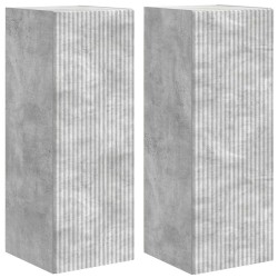 Meuble TV mural 2 pcs Béton 30 x 31 x 80 cm Bois d'ingénierie 619703619703