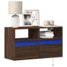 Meuble TV mural avec lumières LED chêne marron 80x31x45 cm 619704619704