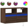 Meuble TV mural avec lumières LED chêne marron 80x31x45 cm 619704619704