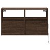 Meuble TV mural avec lumières LED chêne marron 80x31x45 cm 619704619704
