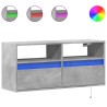 Meuble TV mural avec lumières LED gris béton 100x31x45 cm 619706619706