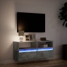 Meuble TV mural avec lumières LED gris béton 100x31x45 cm 619706619706