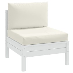 Coussins de palette lot de 2 crème mélangé tissu 619711619711