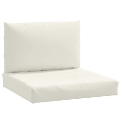 Coussins de palette lot de 2 crème mélangé tissu 619711619711