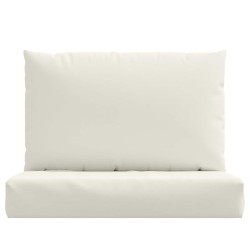 Coussins de palette lot de 2 crème mélangé tissu 619711619711