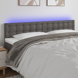 Tête de lit à LED Gris 160x5x78/88 cm Similicuir 619713619713