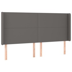 Tête de lit à LED Gris 203x16x118/128 cm Similicuir 619714619714