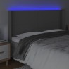 Tête de lit à LED Gris 203x16x118/128 cm Similicuir 619714619714