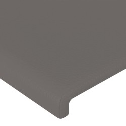 Tête de lit à LED Gris 203x16x118/128 cm Similicuir 619714619714