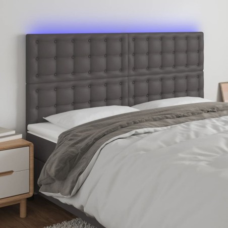 Tête de lit à LED Gris 180x5x118/128 cm Similicuir 619715619715