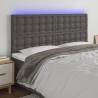 Tête de lit à LED Gris 180x5x118/128 cm Similicuir 619715619715