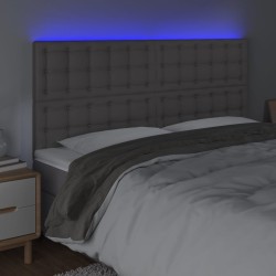 Tête de lit à LED Gris 180x5x118/128 cm Similicuir 619715619715