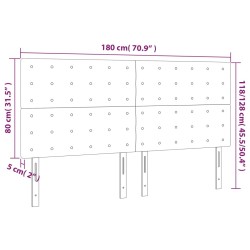 Tête de lit à LED Gris 180x5x118/128 cm Similicuir 619715619715