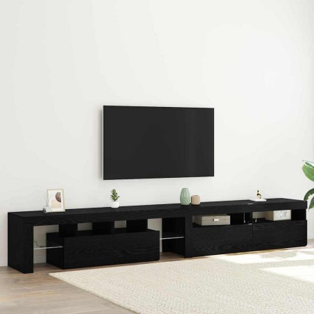 Meuble TV 3 pcs Chêne noir 260 x 37 x 40 cm Bois d'ingénierie 619719619719