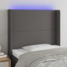 Tête de lit à LED Gris 103x16x118/128 cm Similicuir 619721619721