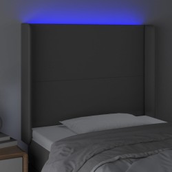 Tête de lit à LED Gris 103x16x118/128 cm Similicuir 619721619721