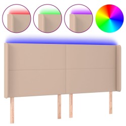 Tête de lit à LED Cappuccino 203x16x118/128 cm Similicuir 619722619722