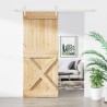 Porte coulissante Naturel et Blanc 100 x 210 cm 619727619727