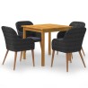 Ensemble à manger de jardin 5 pcs Noir 619733619733
