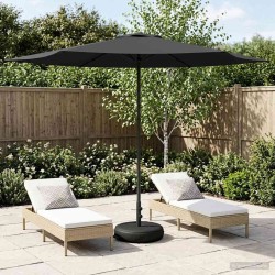 Parasol de jardin avec base 300 x 300 cm Polyester 619734619734