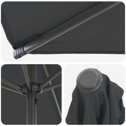 Parasol de jardin avec base 300 x 300 cm Polyester 619734619734