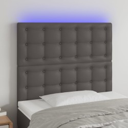 Tête de lit à LED Gris 80x5x118/128 cm Similicuir 619738619738