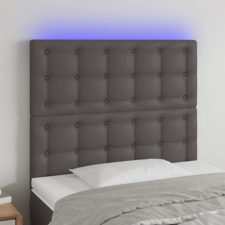 Tête de lit à LED Gris 80x5x118/128 cm Similicuir 619738619738