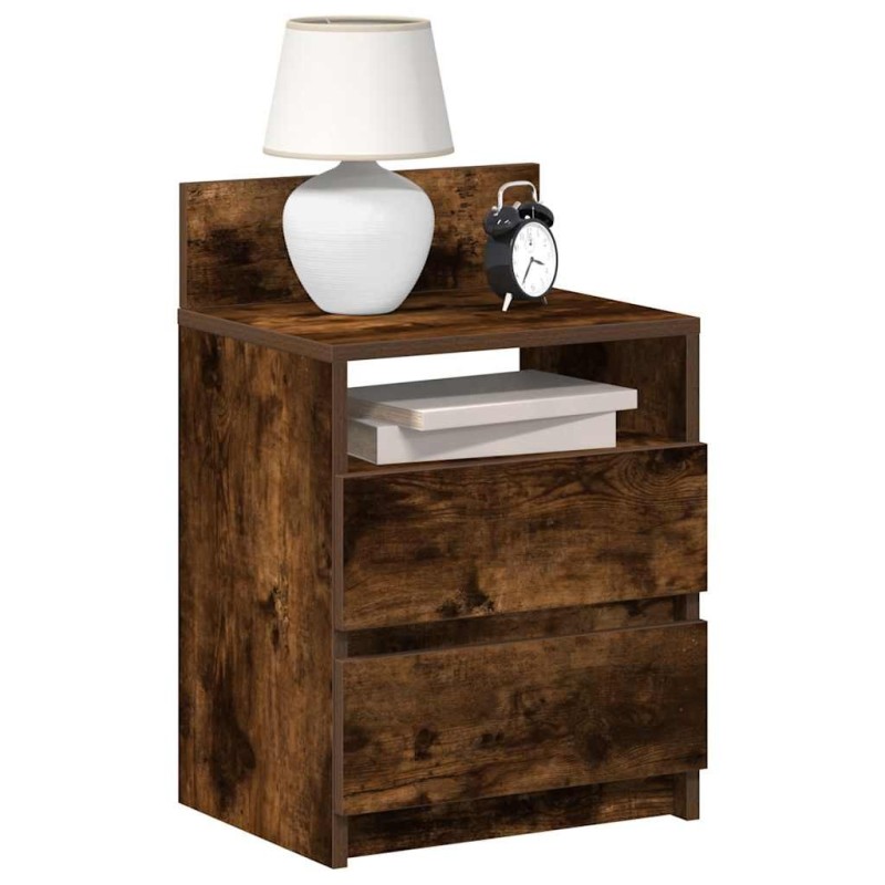 Tables de chevet 2 pcs avec 2 tiroirs chêne fumé 40x33x60 cm 619740619740