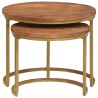 Tables basses gigognes 2 pcs Bois de mangue massif et acier 619741619741