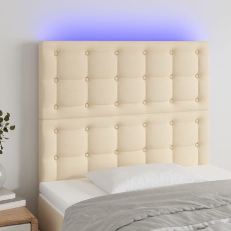 Tête de lit à LED Crème 100x5x118/128 cm Tissu 619743619743
