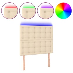 Tête de lit à LED Crème 100x5x118/128 cm Tissu 619743619743