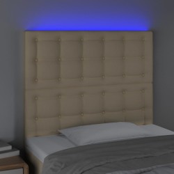 Tête de lit à LED Crème 100x5x118/128 cm Tissu 619743619743