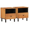 Tables de chevet 2 pcs 40x33x46 cm Bois d'acacia massif 619744619744