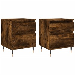 Tables de chevet 2 pcs chêne fumé 40x35x50 cm bois ingénierie 619745619745