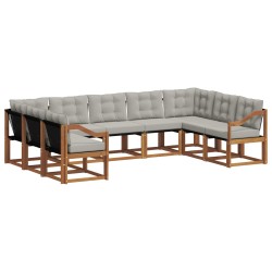 Ensemble de canapés d'extérieur 9 pcs Gris Naturel et Clair 619747619747