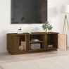 Meuble TV Marron miel 110x35x40,5 cm Bois de pin massif 619748619748