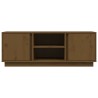 Meuble TV Marron miel 110x35x40,5 cm Bois de pin massif 619748619748