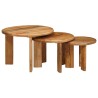 Tables basses gigognes 3 pcs Marron Bois de mangue massif 619755619755