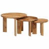 Tables basses gigognes 3 pcs Marron Bois de mangue massif 619755619755