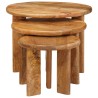 Tables basses gigognes 3 pcs Marron Bois de mangue massif 619755619755