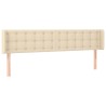 Tête de lit à LED Crème 203x16x78/88 cm Tissu 619756619756