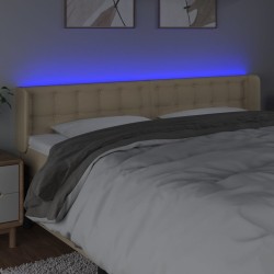 Tête de lit à LED Crème 203x16x78/88 cm Tissu 619756619756
