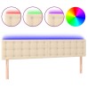 Tête de lit à LED Crème 200x5x78/88 cm Tissu 619758619758